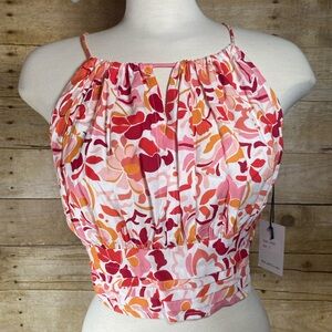 NWT Japna Women's Floral Crop Top Size L